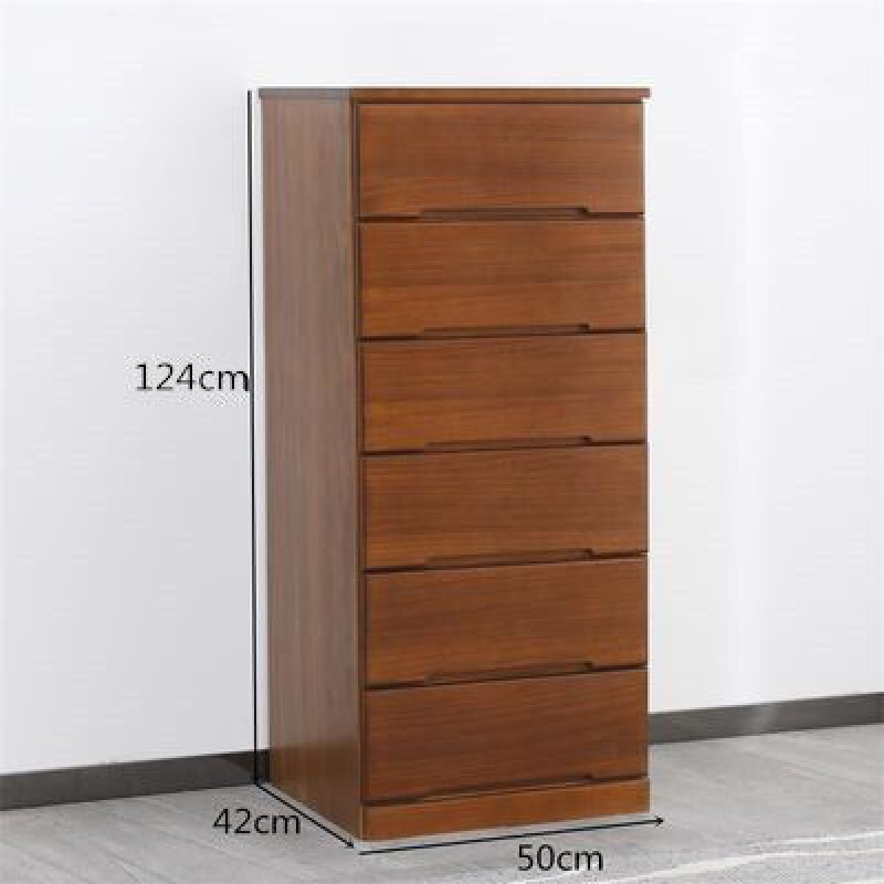 美帮汇实木加厚抽屉式收纳柜子多层大容量宝宝衣柜童储物斗橱五斗柜 50宽棕色六层（全大抽屉）6层
