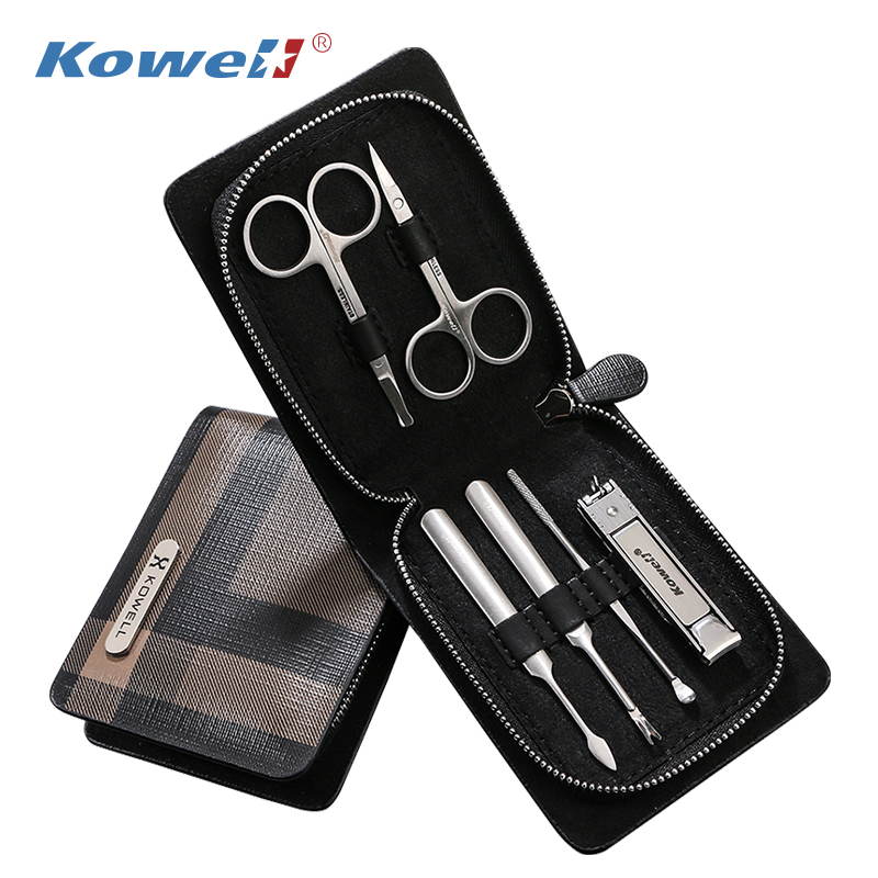 韩国(kowell)进口指甲刀套装不锈钢修甲工具家用指甲剪钳修脚刀套装灰色高清大图