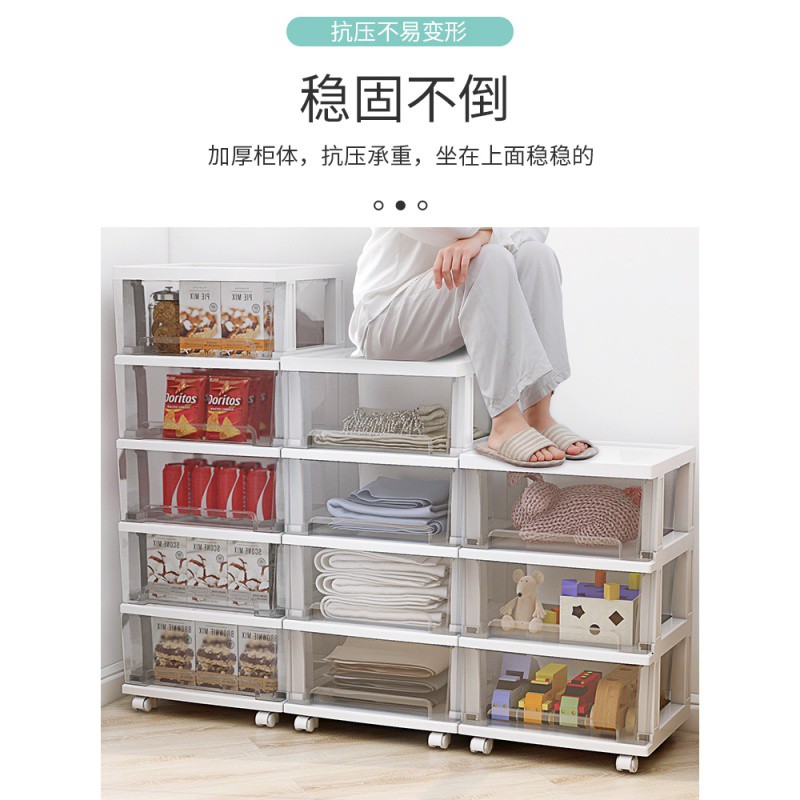 加厚抽屉式收纳箱盒塑料儿童衣柜玩具收纳柜子零食储物透明整理箱收纳柜 三维工匠高清大图