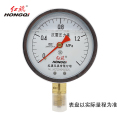 红旗 耐震压力表 径向1.6级抗震充油水压气压油压表 YTN-100 0～1MPa 1只装