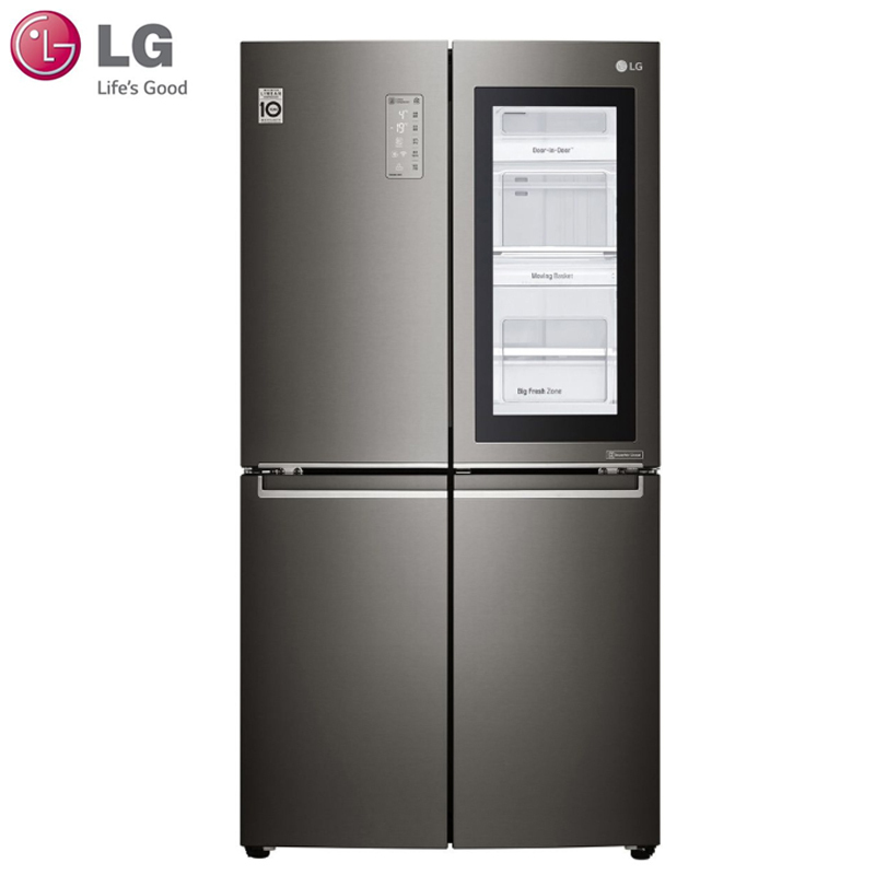 LG F678SB75B 671升原装进口对开门冰箱变频透视门中门 家用风冷无霜 智能电脑控温养鲜 钻石黑