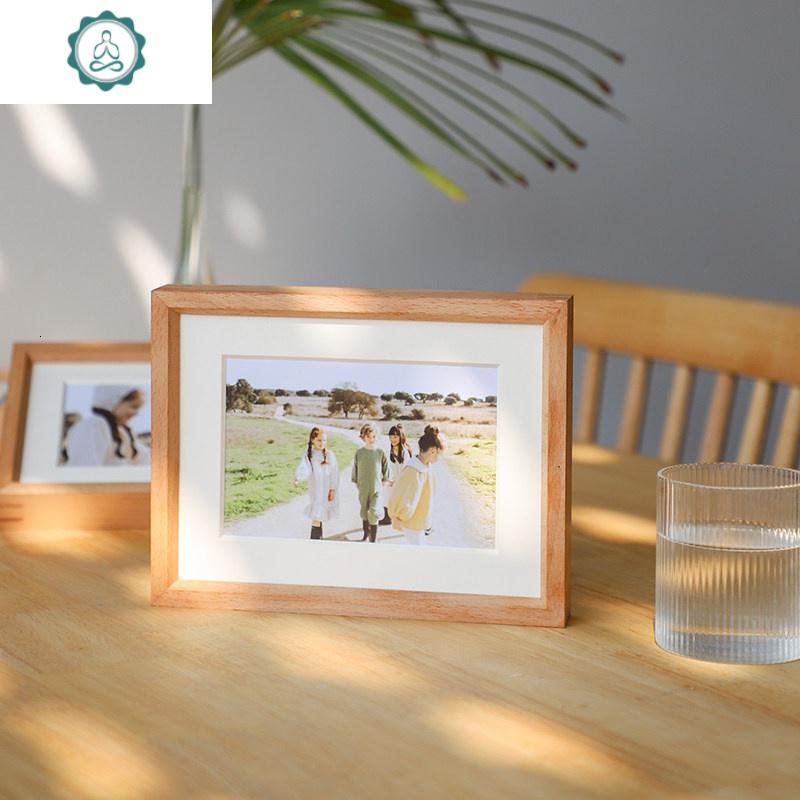 简约榫卯洗照片做成相框摆台实木画框定制来图榉相片架