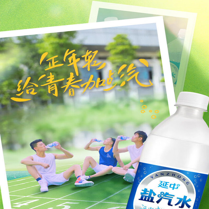 方解实延中盐汽水600ml20瓶箱上海经典碳酸饮料饮品咸口味含盐汽水单