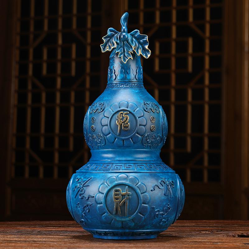 家柏饰(CORATED)全铜葫芦摆件铜工艺品开盖葫芦家居客厅装饰品摆设高清大图