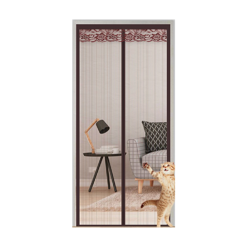 防蚊门帘定制咖色条纹170*220cm高清大图