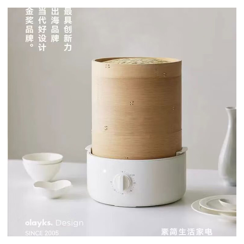 olayks.立时2L竹笼电蒸锅-3层 OLK-03-02A高清大图