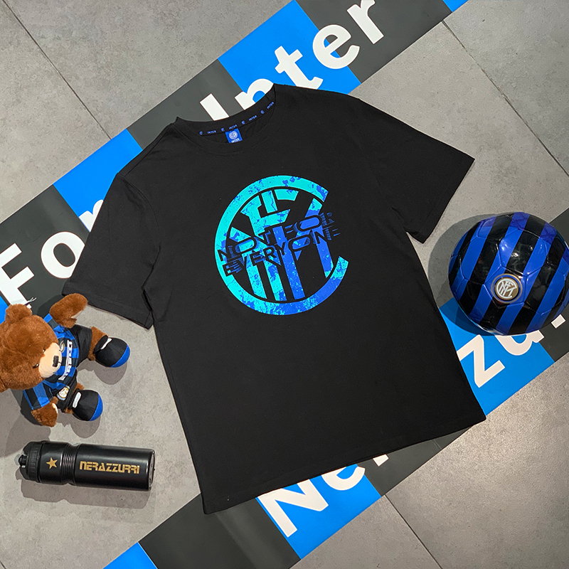 国际米兰俱乐部Inter Milan官方2020夏季男新款T恤简约时尚运动休闲短袖圆领套头衫高档棉质印花设计感百搭上衣