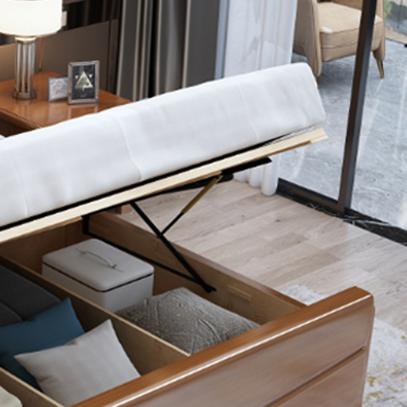 臻远ZY-SMC-71 现代简约实木床双人床 1.8米气压高箱高清大图