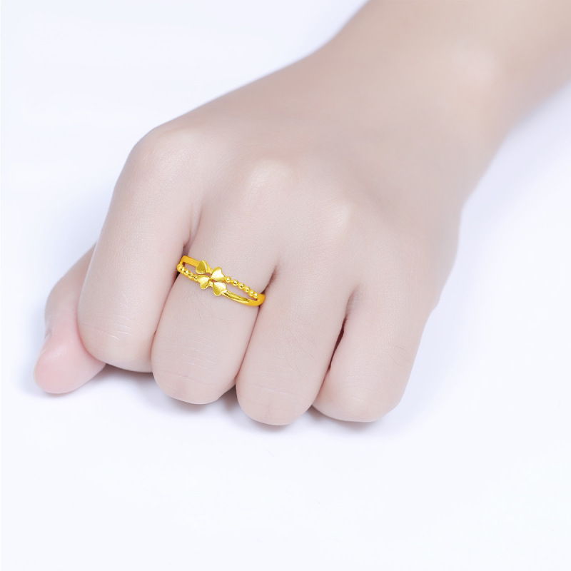 翠绿999足金戒指女戒送女友A01000021415金重约2.61g