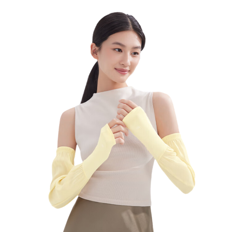 蕉下(beneunder)防晒冰袖女防晒袖套女凉感宽松透气[女款]栀花黄TS87124高清大图