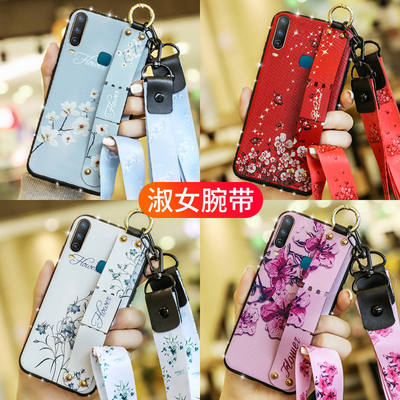 火豹vivoY3手机壳vivo Y3防摔软硅胶保护套V1901女款外壳V1901T潮钻