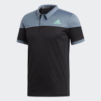阿迪达斯 （adidas）春夏新款羽毛球短袖男女款翻领T恤休闲运动短袖针织速干透气情侣款运动短袖 男款灰蓝色翻领短袖CW
