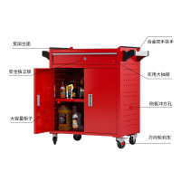 域赢加强款抽屉式工具车五金工具箱车间工具柜维修小手推车箱零件柜 一抽双门红(带刹车)红色