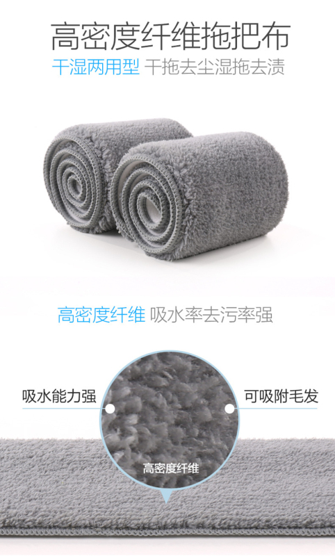 佳耐杰 铝合金平板拖把替换头 60cm/个高清大图