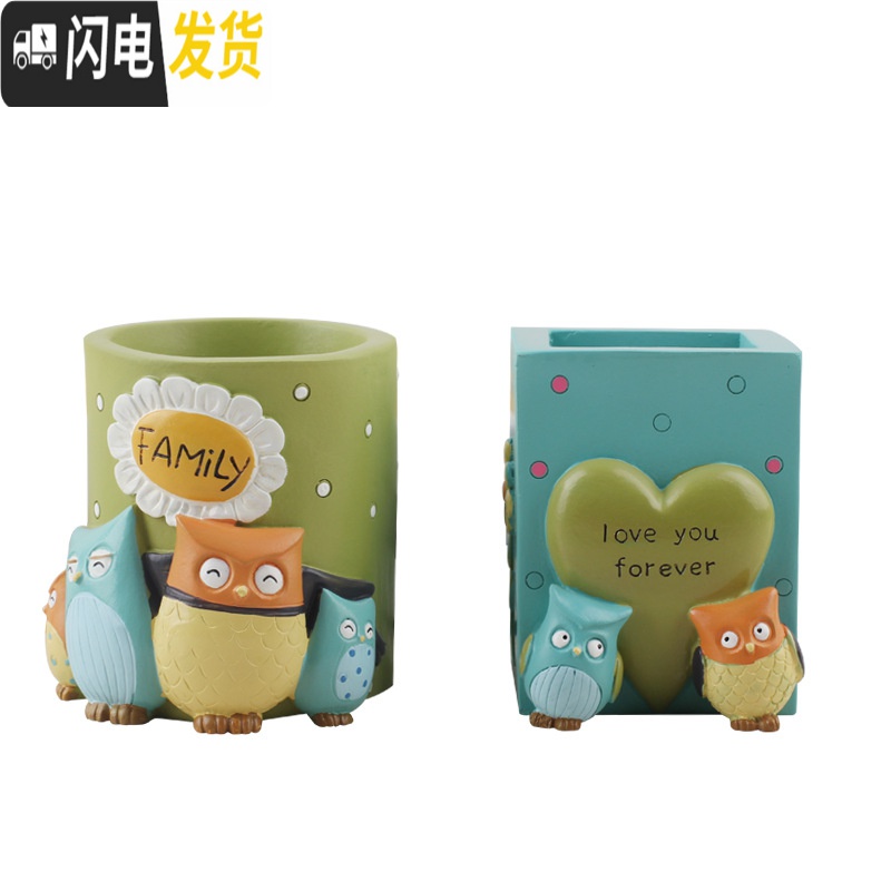 三维工匠卡通笔筒创意时尚可爱个性小学生桌面摆件文具用品六一儿童节 龙猫城堡高清大图