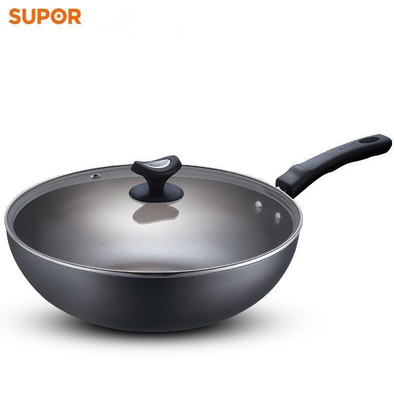 苏泊尔(SUPOR)炒锅30cm铁锅无涂层炒菜锅熟铁锅平底炒锅中式锅子煤气燃气明火适用FC30T4
