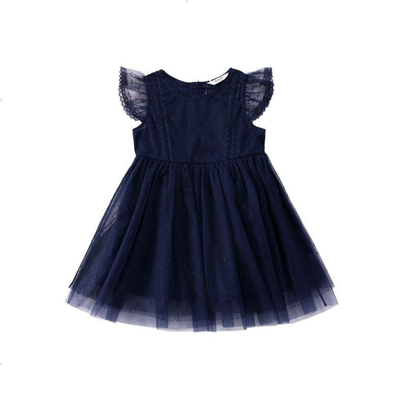 annil安奈儿童装女童连衣裙夏无袖公主裙蕾丝蓬蓬纱裙a字裙薄eg823264