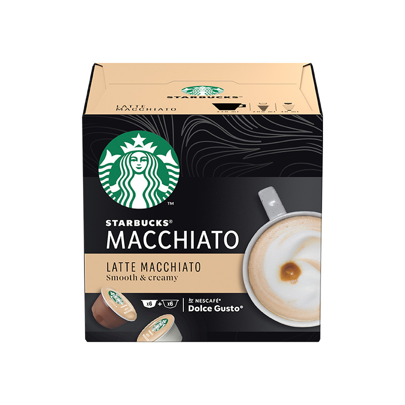 星巴克(Starbucks) 拿铁玛奇朵咖啡 咖啡胶囊129g（内含12颗）（花式咖啡）