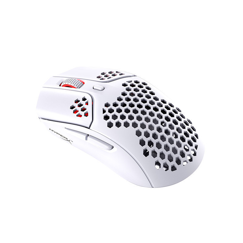 极度未知(HyperX)旋火无线白色电竞游戏鼠标 轻量洞洞鼠标 镂空LOL吃鸡鼠标100小时强劲续航+2.4G无线连接