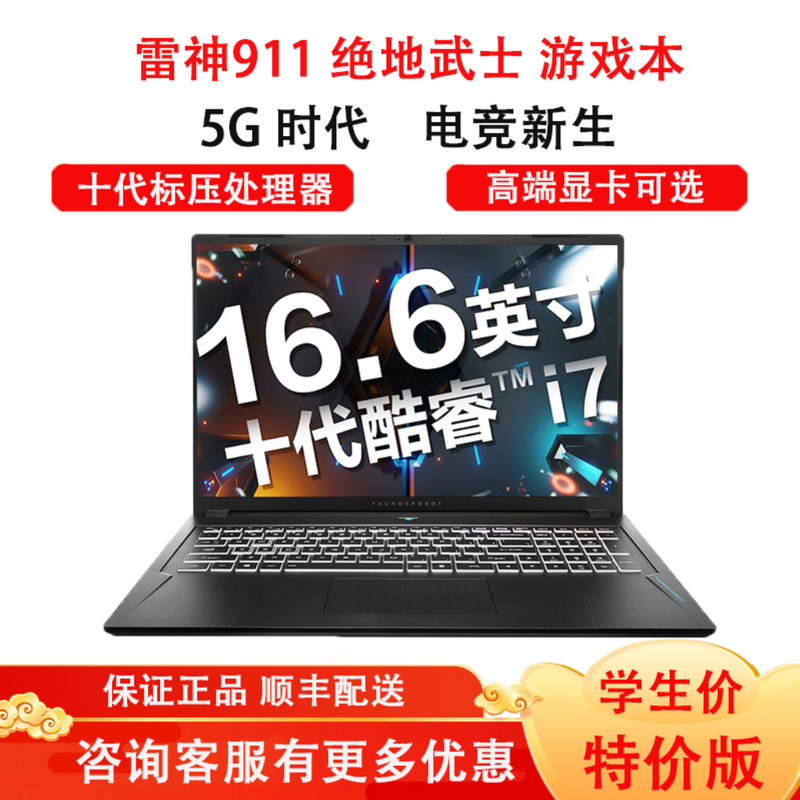 雷神 新911绝地武士 游戏本 笔记本电脑 16.6英寸吃鸡办公高画质本(十代标压i7-10750H 32GB 512GB+1TB RTX2060/6G 144Hz)