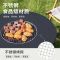 戴劲户外庭院烧烤桌木碳炉电火锅家用烧烤炉100*70+密网+电磁炉+4椅