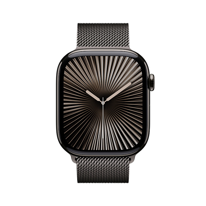 Apple/苹果 Watch Series10 智能手表蜂窝款46毫米石板色钛金属表壳石板色米兰尼斯表带M/L MX01