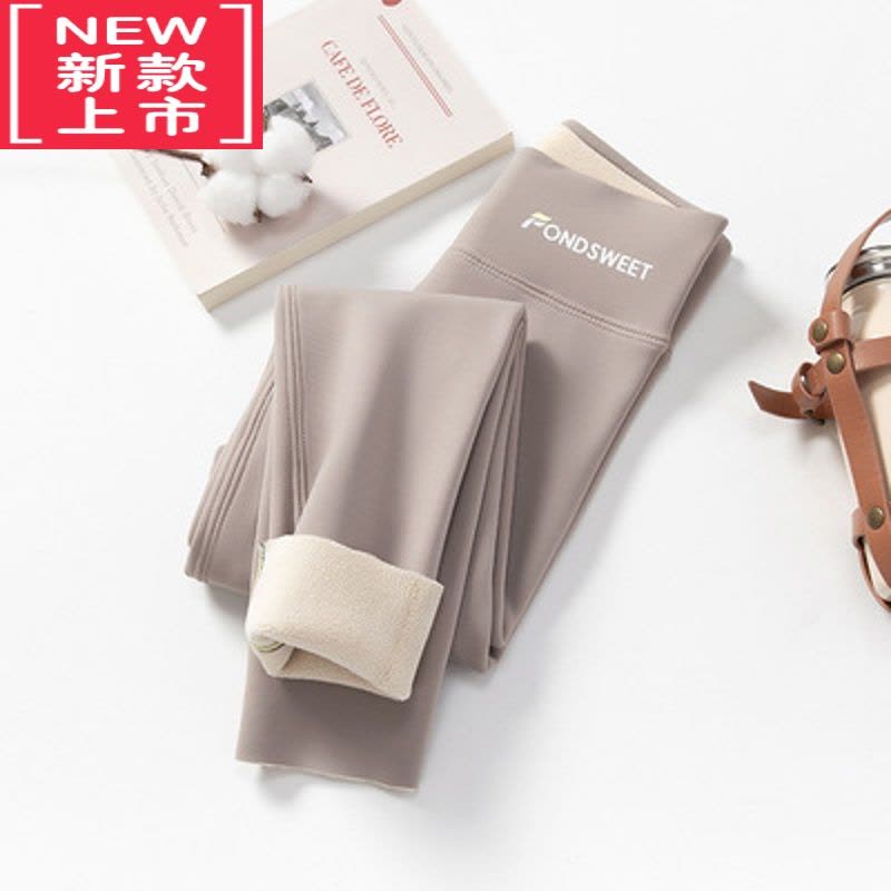 可莉允韩国女童外穿一体绒瑜伽打底裤秋冬儿童加绒加厚鲨鱼裤高腰保暖裤图片