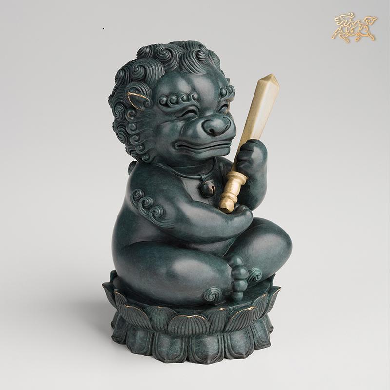 美帮汇全铜摆件文殊菩萨坐骑文文家居饰品铜工艺品摆件