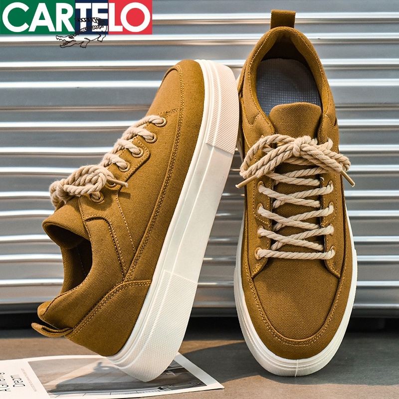 卡帝乐鳄鱼cartelo新款百搭透气男鞋时尚休闲鞋男士潮流板鞋帆布鞋