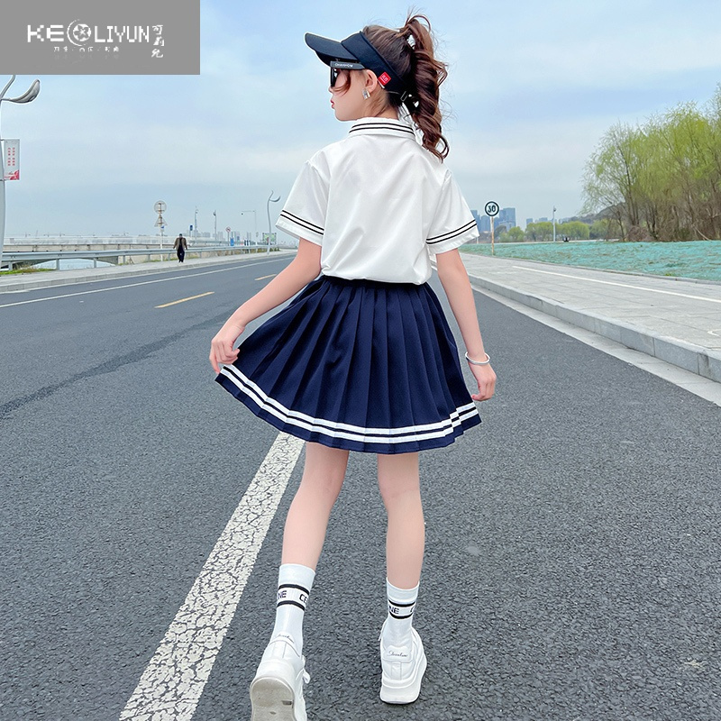 允儿童jk套装女童学院风小学生jk制服套装半身裙两件套小女孩水手服