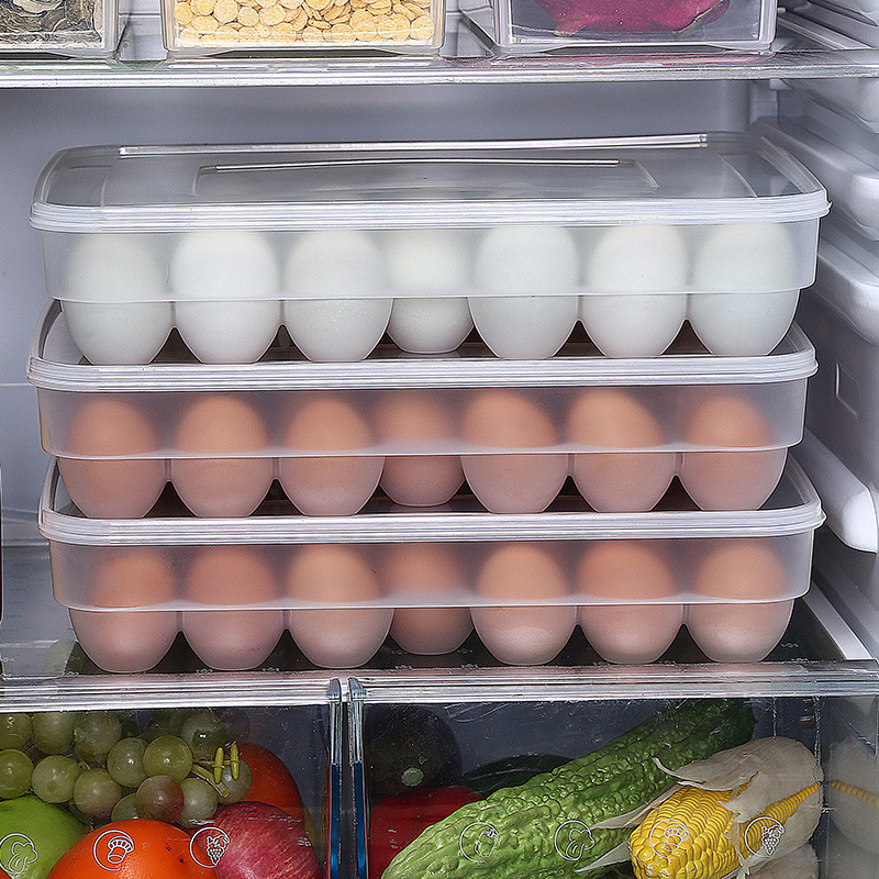 厨房用品冰箱食物鸡蛋盒收纳盒子保鲜速冻托鸭蛋包装盒塑料可叠