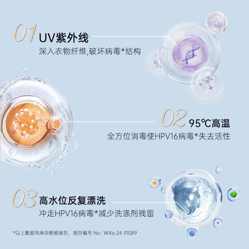 松下(Panasonic)XQG10-AD150小欢洗内衣裤洗衣机 洗烘一体迷你滚筒 直驱变频智能投放 除HPV贴身衣物高清大图