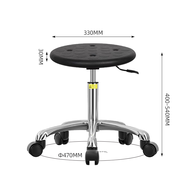 臻远ZY-7943防静电椅子车间流水线升降椅子 40-54cm铝合金五星脚轮子高清大图
