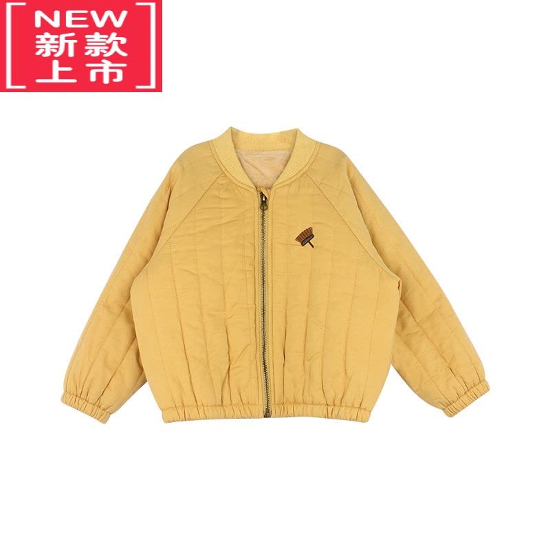 可莉允大耳象童装铺女童后背刺绣棉服2022冬季新款女宝宝卡通外套保通 120cm 嫩鹅黄预售第二批12月上旬左右图片