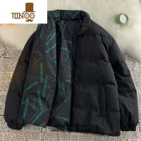 YANXU冬季两面穿棉袄男加厚保暖羽绒棉服小众感潮牌痞帅情侣外套 M95--110斤 黑色2218棉衣