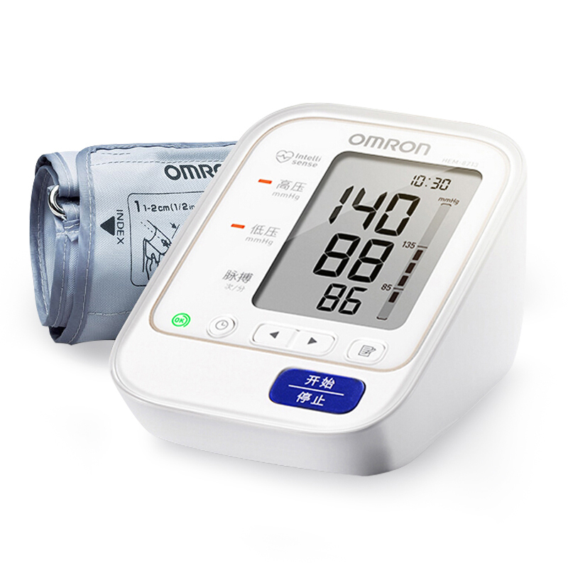 欧姆龙(OMRON)电子血压计 HEM-8713 血压仪老人家用智能全自动上臂式量血压器 便携式精准量血压测量仪器血压表