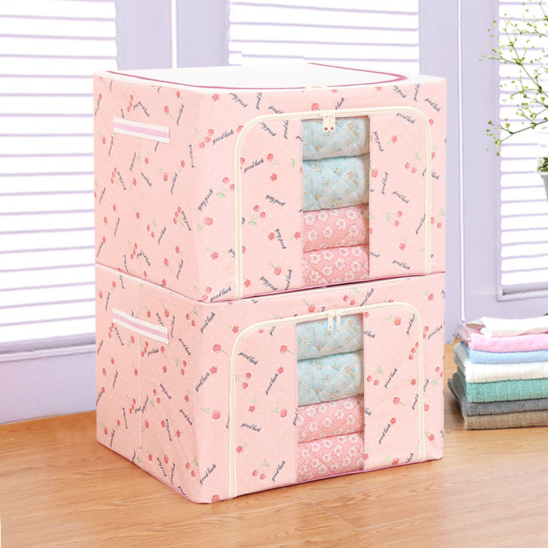 衣服收纳箱牛津布纺整理箱棉被储物折叠衣柜布艺特大号收纳袋有盖双开