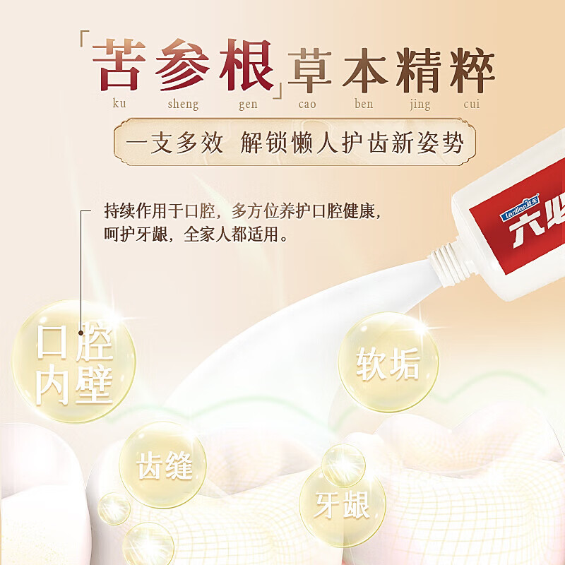 六必治牙膏120g高清大图
