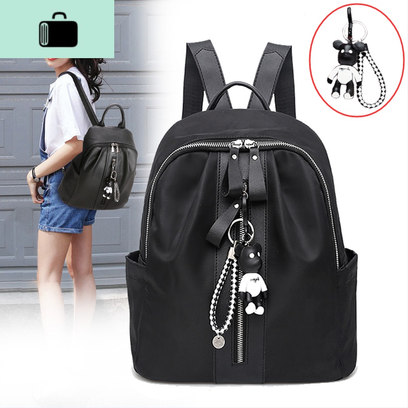 2020新款尼龙牛津布双肩包女韩版潮时尚百搭背包学院风书包妈咪包NEW LAKE高清大图