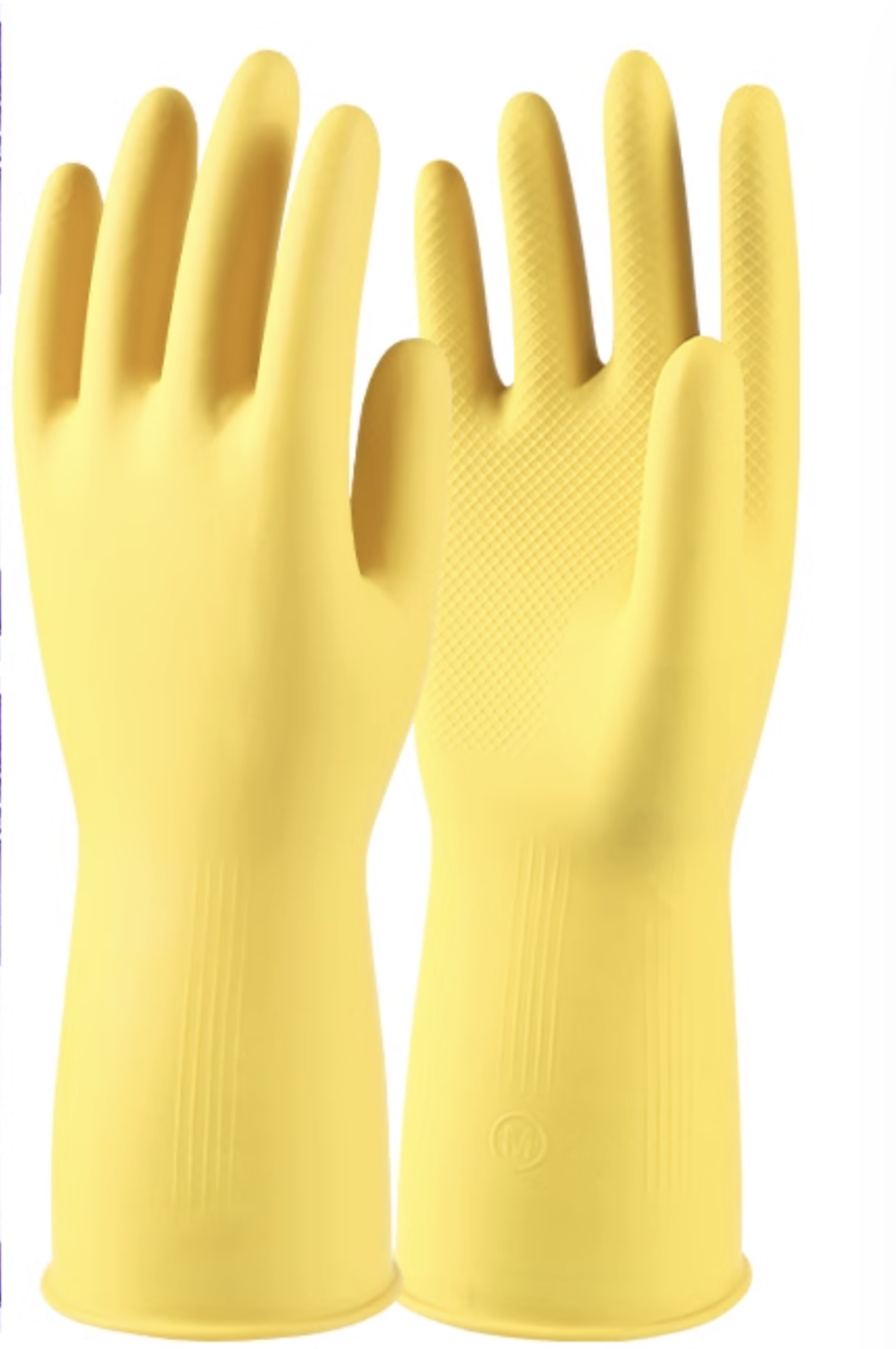 德力彩 清洁手套 乳胶手套 加厚85g 双高清大图