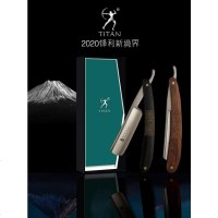 大力人老式剃刀男士刮胡刀刮脸刀剃头刀手动剃须刀理发刮毛直剃刀 酷黑金属柄剃刀加刀布刀石刀蜡刀包