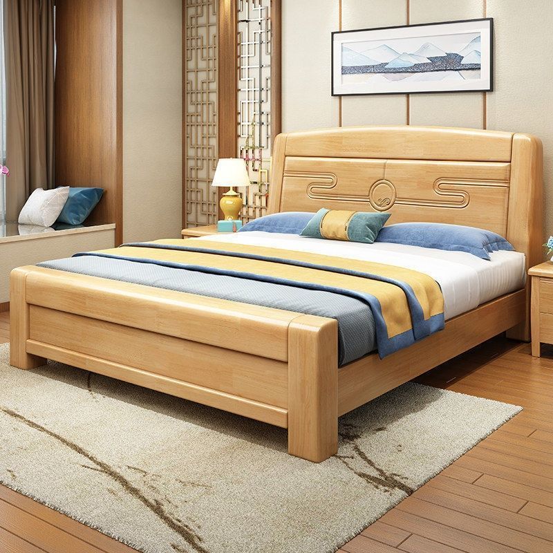 实木床18米现代简约双人床成人主卧15用经济型出租房单人床