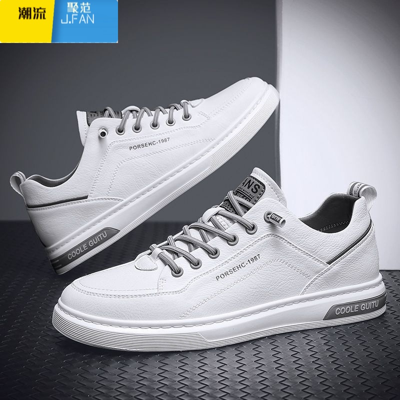 聚范夏季帆布男鞋2024新款百搭男士休闲皮鞋透气运动板鞋工作小白潮鞋高清大图