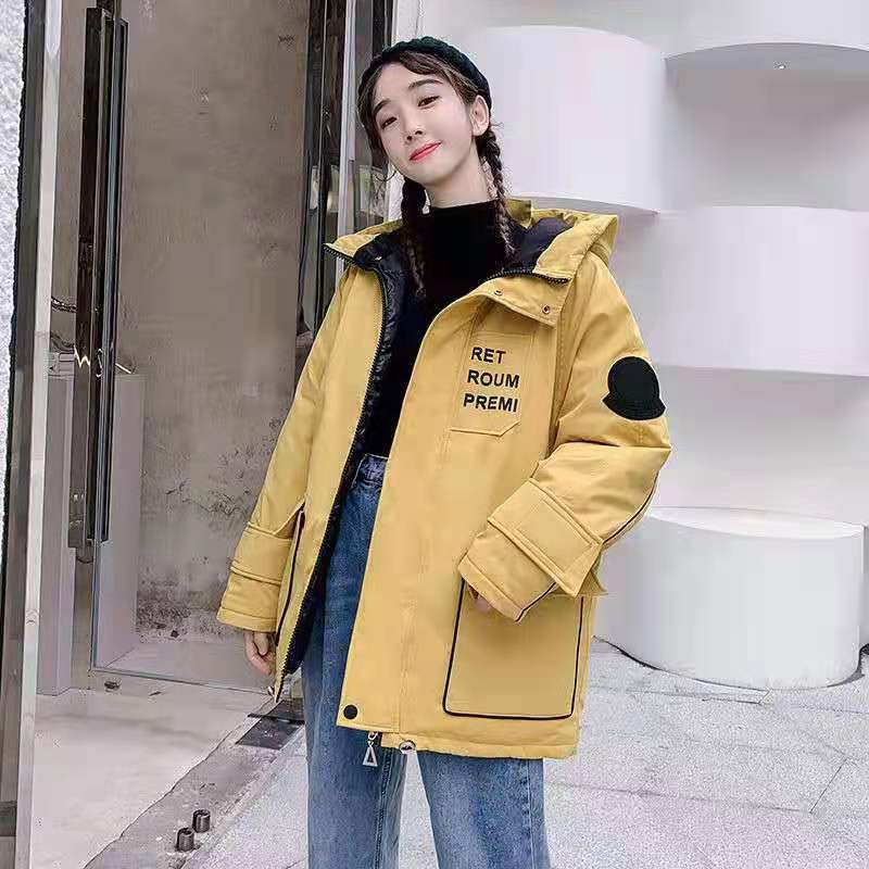 工装棉衣女加厚短款宽松面包服棉服学生棉袄韩版女装胖M加肥加大莎丞