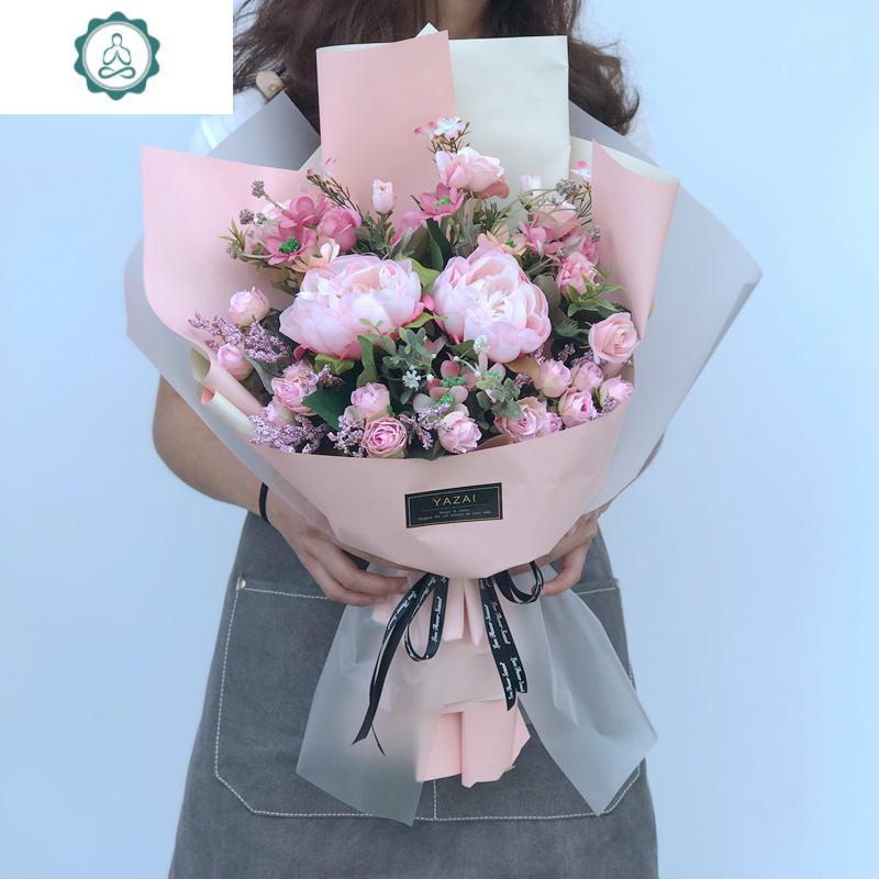 封后 Fenghou 装饰摆件毕业手捧花拍照假花道具交车年会仿真花束大颁奖情人节生日女封后玫瑰百合蓝仿真植物 价格图片品牌报价 苏宁易购杰伦家居专营店