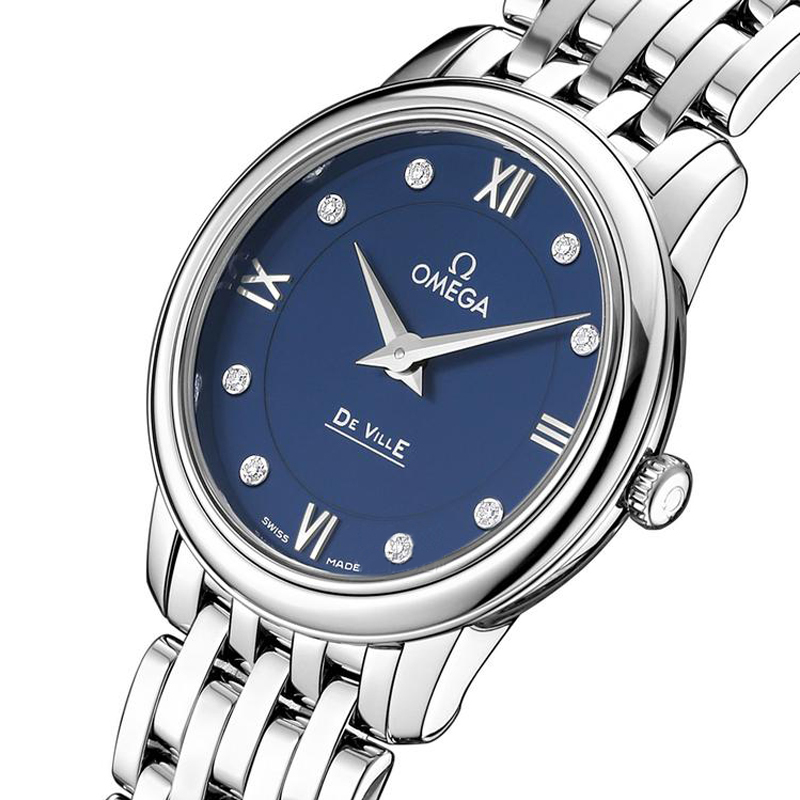 欧米茄omega瑞士手表碟飞系列送女友生日礼物钢带石英表女表