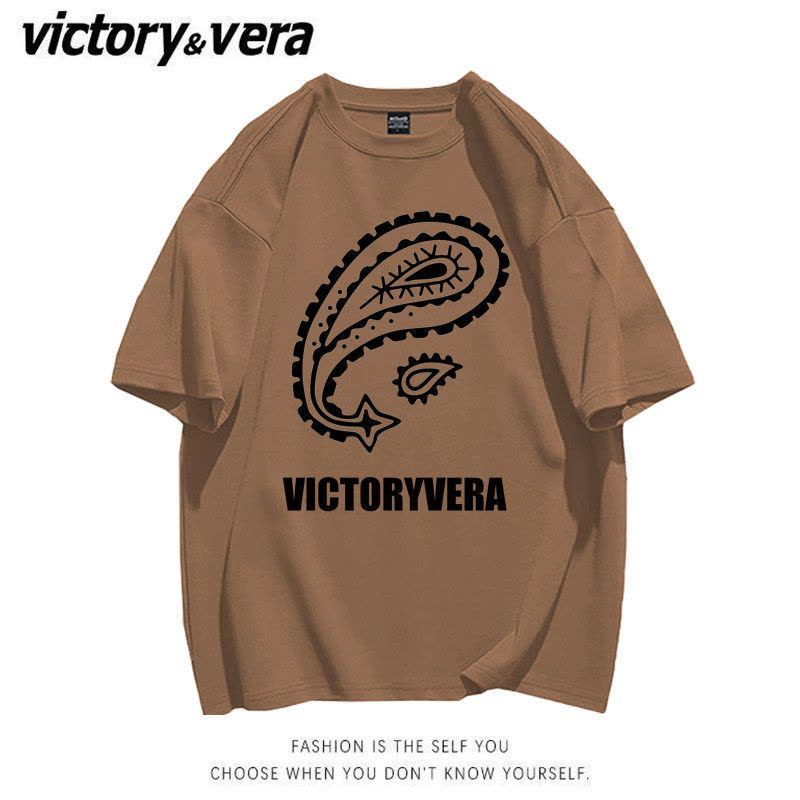VICTORYVERA白色短袖t恤女夏装2022新款宽松百搭学生印花半袖上衣图片