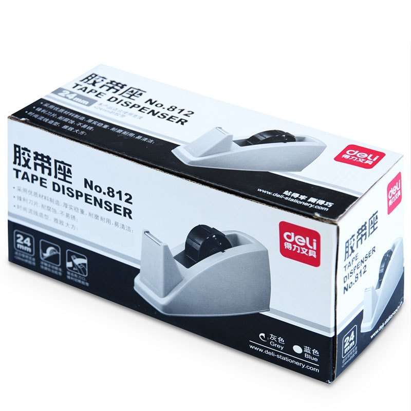 [精选]得力deli 812胶带纸座透明胶带切割器胶带座 胶带切割机胶底座24mm