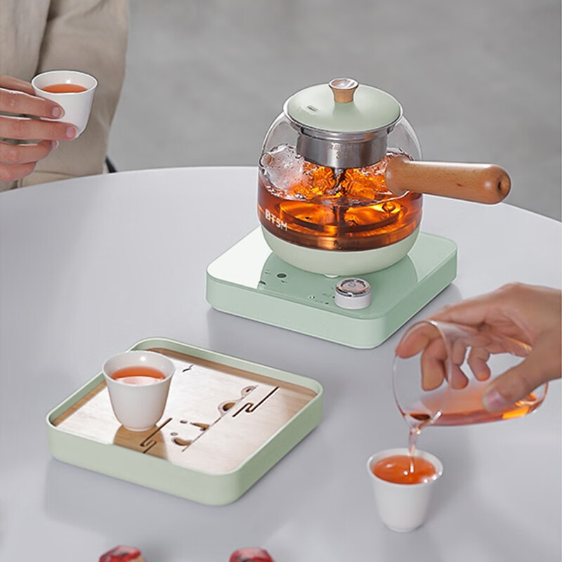 BTSM BTZC-602A 电热水壶 500ml 煮茶壶+底座+茶盘+茶杯(单位:套)草绿色高清大图