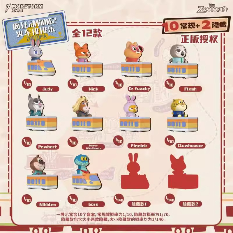 疯狂动物城2趴趴乐盲盒周边尼克朱迪米粒公仔毛绒玩偶正版小手办